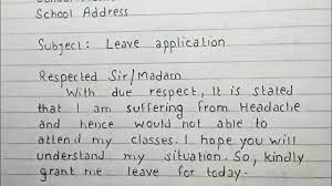 I am adding 2 leave application samples, one is for students and the other one is for employees. Write An Application For One Day Leave Leave Application Youtube