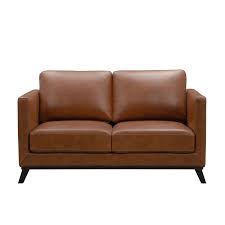This rich, buttery hue paired with a sleek silhouette brings such warmth and. Abbyson Woodstock Mid Century Top Grain Leather Loveseat Overstock 32178334