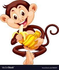 Little Monkey Eating Banana Download A Free Preview Or High Quality Adobe Illustrator Ai Eps Pdf And High Re Monkey Illustration Cute Baby Monkey Monkey Art