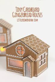Tiny Cardboard Gingerbread Houses Little Red Window Cardboard Gingerbread House Cardboard House Gingerbread House Craft