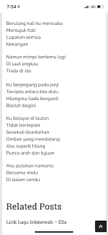 Download mp3 tiada lagi lirik gratis, ada 20 daftar lagu tiada lagi lirik yang bisa anda download. Lirik Lagu Mayangsari Tiada Lagi Pintar
