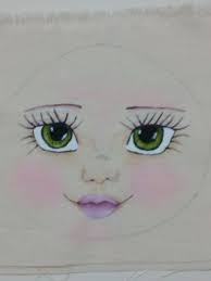 Rostinho Pintado de bonecas de pano