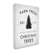 5100 sulphur lane lexington, ky 40509. Stupell Industries Vintage Style Christmas Tree Farm Sign Minimal Canvas Wall Art Black Overstock 32077587