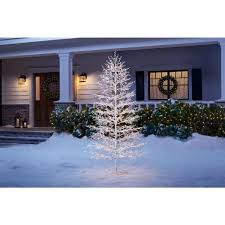 Home depot christmas decorations outdoor. Home Accents Holiday 7 Ft 500 Light Led White Tree With Berries St070775tc500 The Home Depot