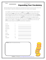 They are arranged into five units. Grade 7 Vocabulary Worksheets