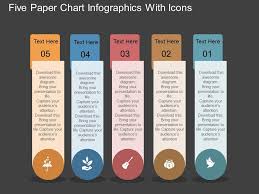 Al Five Paper Chart Infographics With Icons Flat Powerpoint