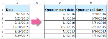How To Calculate Quarter Start Date Or End Date Based On A Given Date In Excel
