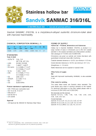 Sandvik Sanmac 316 316l Tender Indonesia