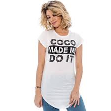 True Rock Jr Womens Coco Made Me Do It Long T Shirt