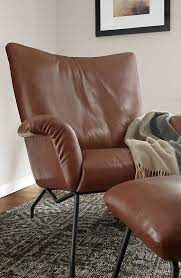 A base of each piece consists of a square pillar with 4 feet brown contemporary faux leather ottoman with metal base. Paris Leather Chair Ottoman Modern Accent Lounge Chairs Modern Living Room Furniture Room Board In 2021 Modern Leather Chair Leather Lounge Chair Chair And Ottoman
