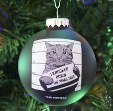 Cat Mugshot Glass Christmas Ornament Christmas Ornaments Xmas Tree Cat Christmas Ornaments