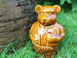 Vintage Bear Honey Pot Teddy Bear Honey Jar Ceramic Honey Kitchen Jars Storage Jar Storage Vintage Ceramic