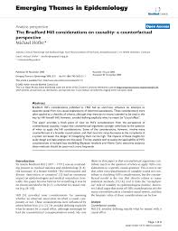 Pdf The Bradford Hill Considerations On Causality