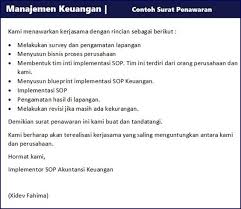 Contoh Surat Penawaran Harga Barang Jasa Dan Kerjasama Surat Keuangan Pengikut
