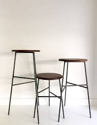 Nice Black Walnut Wood And Raw Steel Dining Counter And Bar Wood Stools By Http Www Top Homedecor Space Stool Raw Steel Furniture Steel Stool Wood Steel