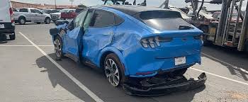 It looks like an afterthought, hastily applied on the dash. Crashed 2021 Ford Mustang Mach E Looks Like An Insurance Write Off Autoevolution