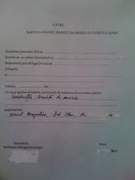 Înștiințare (adresă) pin care o autoritate comunică alteĭa că s'a admis ceva (de ex. Am Depus Actele Pentru Avizul Acordul De La Mediu Termen 10 Zile Construirea Casei