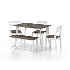 Dining room round sets target table set kitchen tables. 5pc Miley Ladder Back Dining Table Set With Bench Gray Homes Inside Out Target