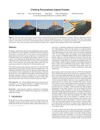 The following project was created with a grade 9 or grade 10 classroom in mind. Pdf Creating Personalized Jigsaw Puzzles