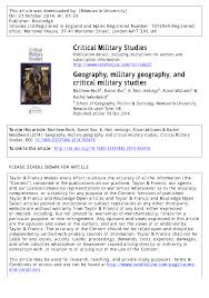 Pdf Geography Military Geography And Critical Military
