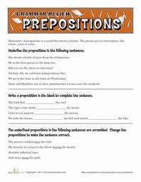 Grammar Review Prepositions Worksheet Education Com In 2020 Grammar Review Grammar Worksheets Preposition Worksheets