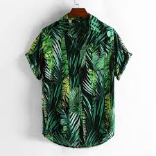Ropa De Hombre Men Shirt Summer Style Print Beach Hawaiian Green Casual Shirt Men Casual Sho Casual Shirts For Men Men Casual Mens Shirts