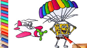 Gambar mewarnai anak tk tema pemandangan. Cara Menggambar Dan Mewarnai Spongebob Terjun Payung Learn Colors For Cara Menggambar Spongebob Terjun Payung