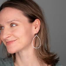 Sterling Silver Statement Earrings, Leverback Teardrop Earrings, Hammered  Silver, Unique Handmade Jewelry Gifts for Her, Edgy Earrings