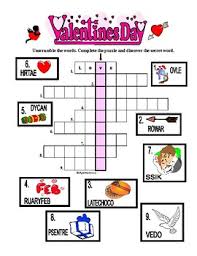 The crossword puzzle can be played on the computer or by printing on paper. Valentine S Day Crossword Puzzle With A Secret Word Pictures Scrambled Words