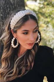 Velvet Knot Pearl Headband Pearl Headband Hairband Hairstyle Velvet Headband