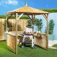 Garden Gazebo Outdoor Dining Area Wooden Natural Colour Shelf Patio Furniture Patio Outdoor Dining Area Garden Gazebo