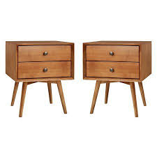 Mid Century Modern Caramel Wood Nightstands By Manor Park Set Of 2 Walmart Com Mid Century Nightstand Mid Century Modern Nightstand Scandinavian Design Bedroom