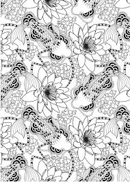 Koi fish coloring book for adults, teens. Pin On Adult Colouring Flowers