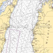 Michigan Mid Lake Michigan Nautical Chart Decor