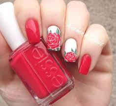 Newest Photos Nail Art Red Rose Thoughts Fingernails Or Toenails Applied To Come Back In A Few Colours Reddish Rose Nail Art Rose Nails Red Nail Art Designs