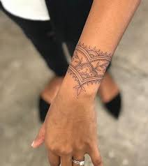 Pretty Wrist Tattoo Texture Pretty Tattoo Texture Wrist How Can You Design A Mini Garden This Question A In 2020 Mandala Wrist Tattoo Cuff Tattoo Wrist Tattoos