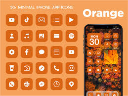 Ios Orange App Icons 230 Autumn Minimal Ios 14 Modern Icon Pack App Icon Ios App Icon Iphone App Design