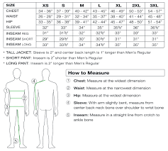 mens size chart sport obermeyer