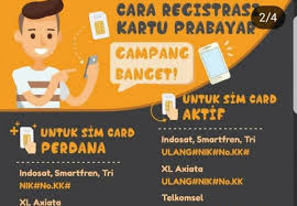 Untuk pelanggan lama yang ingin mempebarui data mereka, bisa mengirim sms ke 4444 dengan format ulangnik#nomor kk# kirim ke 4444. Cara Registrasi Baru Nomor Perdana Daftar Ulang Sim Card Nomor Lama Teknologi Bisnis Com