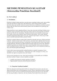 Doc Metode Penelitian Kualitaif Sistematika Penelitian Kualitatif Anhi Geo Academia Edu