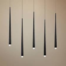 Black pendant light bar wood chandelier lighting kitchen island ceiling lights. Cascade 40 Wide Matte Black Modern Led Kitchen Island Light Pendant 55r06 Lamps Plus Kitchen Island Lighting Pendant Island Lighting Modern Forms