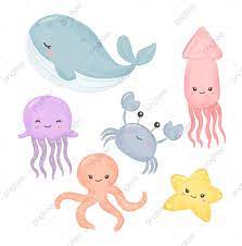 Cute Sea Creatures Clipart Under The Sea Clipart Adorable Animal Png And Vector With Transparent Background For Free Download Sea Clipart Under The Sea Clipart Sea Drawing