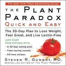 The title reveals the books content. The Plant Paradox Quick And Easy The 30 Day Plan To Lose Weight Feel Great And Live Lectin Free M D Steven R Gundry 9781982625993 Amazon Com Books
