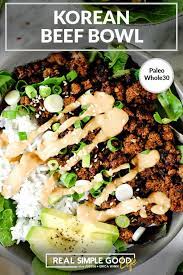 Korean Beef Bowl Paleo Whole30 Recipe Paleo Beef Recipes Korean Beef Korean Beef Bowl