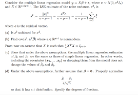 Solved Consider The Multiple Linear Regression Model Y Chegg Com