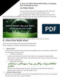 Dia berdiri sendiri, tidak diciptakan oleh siapapun. 20 Sifat Wajib Allah Dan 20 Sifat Mustahil Allah