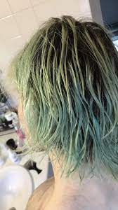 I Dyed My Bleached Hair A Mixture Of Blue Purple Tried To Remove Colour To Go Back To Blonde With Vitamin C And Co Bleached Hair Hair Color Remover Hair Stain