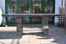 With its rugged materials in a minimal silhouette, this dining table from our sloan collection creates a perfect setting for outdoor entertaini… Faux Bois Outdoor Concrete Dining Table Mecox Gardens