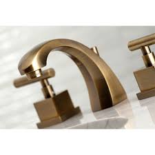 Votamuta deck mounted three holes double handles widespread. Kingston Brass Ks4983cql Claremont 8 Widespread Bathroom Faucet Antique Brass
