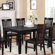East West Furniture Weston 42 60 Inch Rectangular Dining Table With Butterfly Leaf Formaldining Black Dining Room Sets Black Dining Room Solid Wood Dining Set